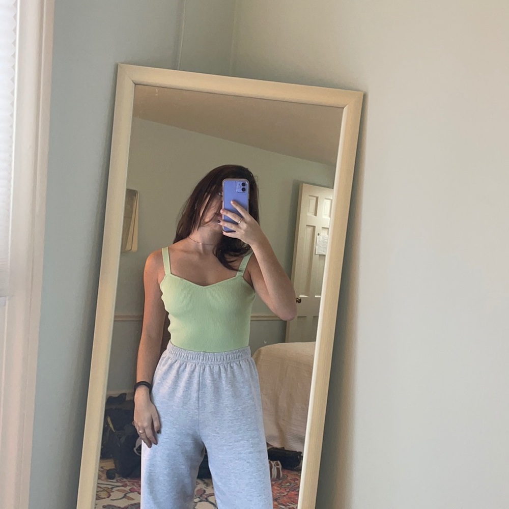 Zara green sweetheart tank top size small